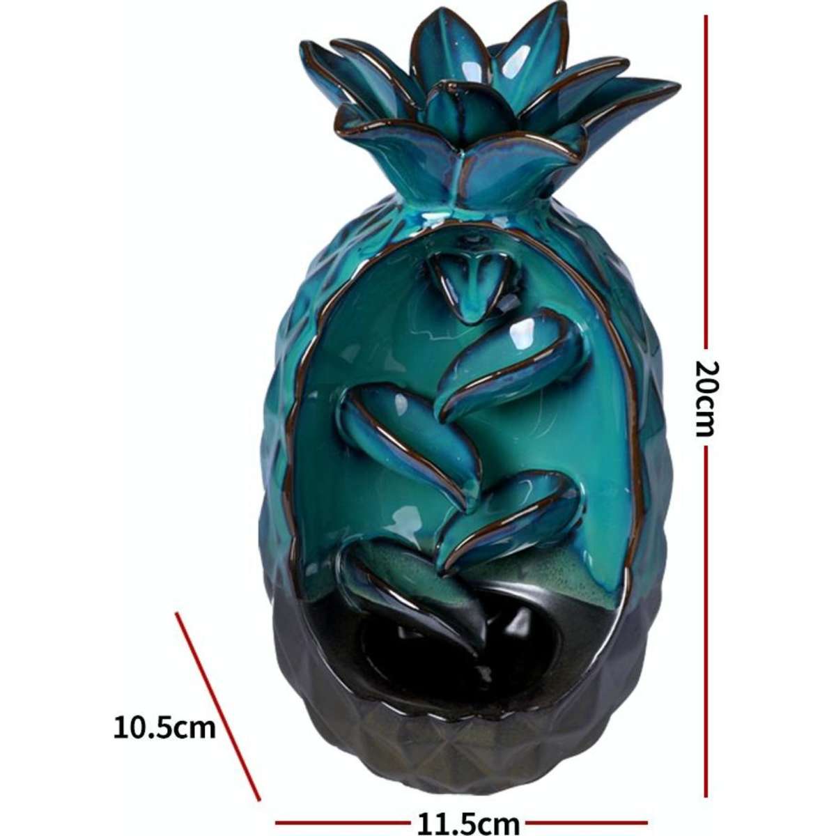 Traderight Incense Burner Pineapple Waterfall Smoke Backflow Ceramic