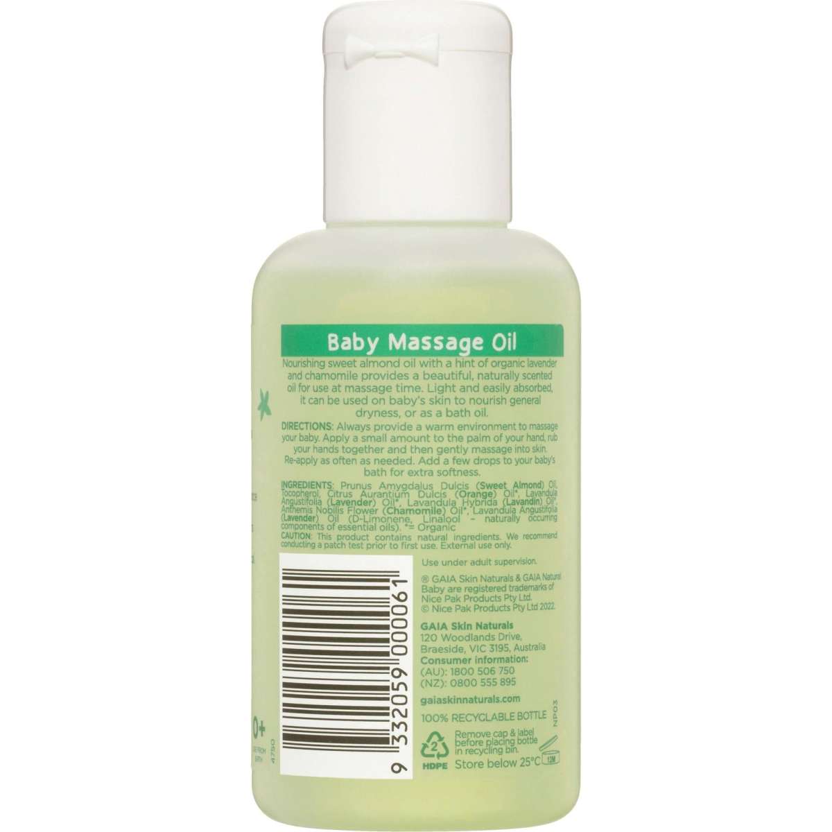 Gaia Baby Massage Oil 125ml Woolworths