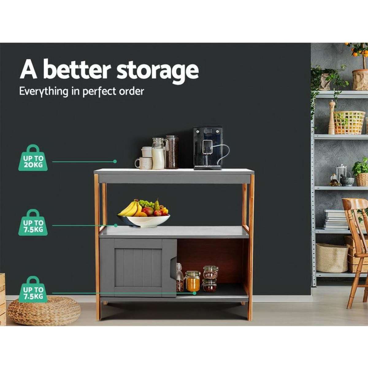 Artiss Buffet Sideboard Storage Shelf Cupboard Hallway Tabe