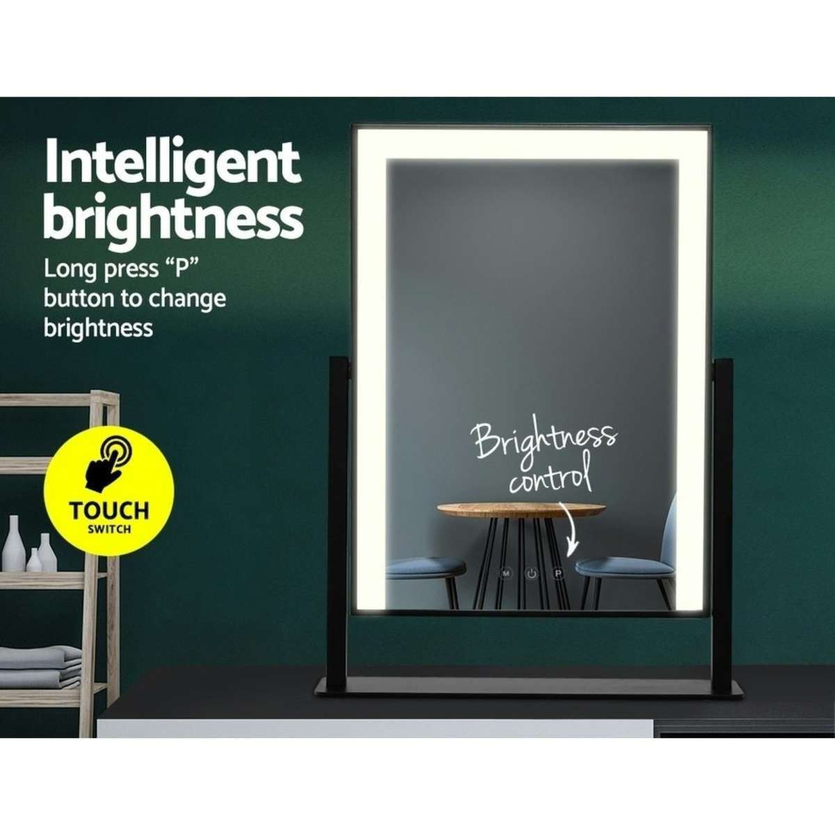 Embellir Makeup Mirror 25x30cm with Led light Lighted Standing Mirrors