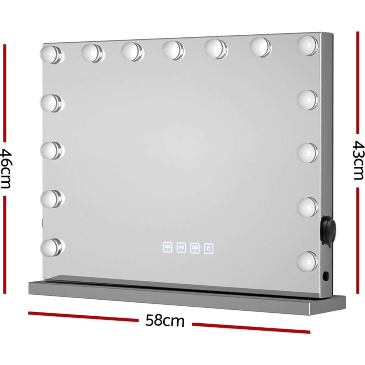 Embellir Bluetooth Makeup Mirror 58x46cm Hollywood Vanity with LED
