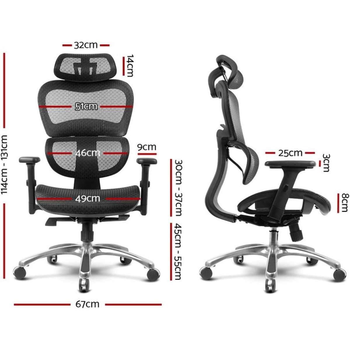 Artiss Office Chair Gaming Chair Computer Chairs Mesh Net Seating Black
