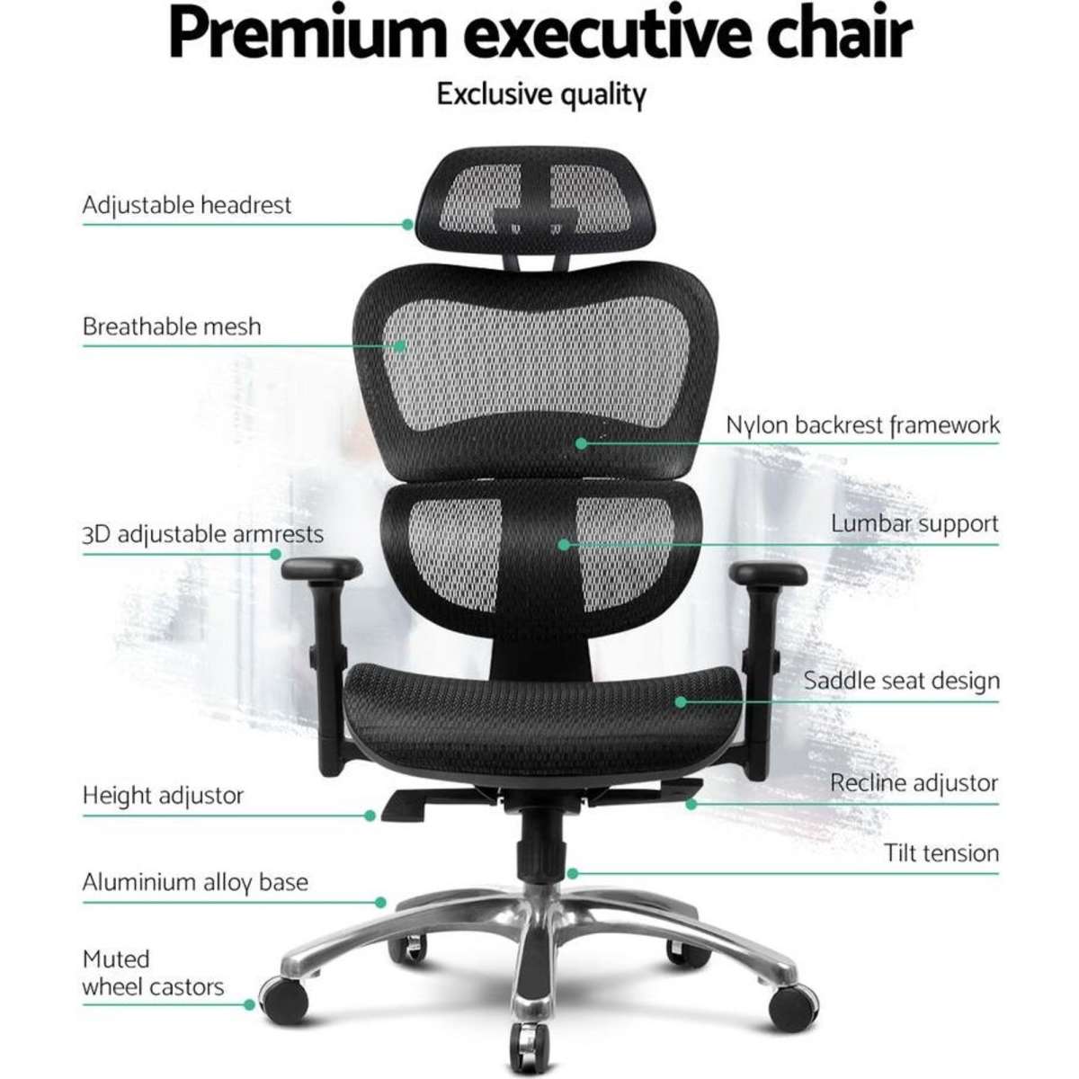 Artiss Office Chair Gaming Chair Computer Chairs Mesh Net Seating Black