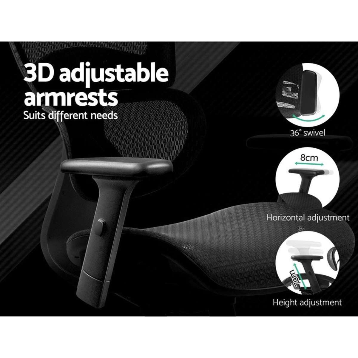 Artiss Office Chair Gaming Chair Computer Chairs Mesh Net Seating Black