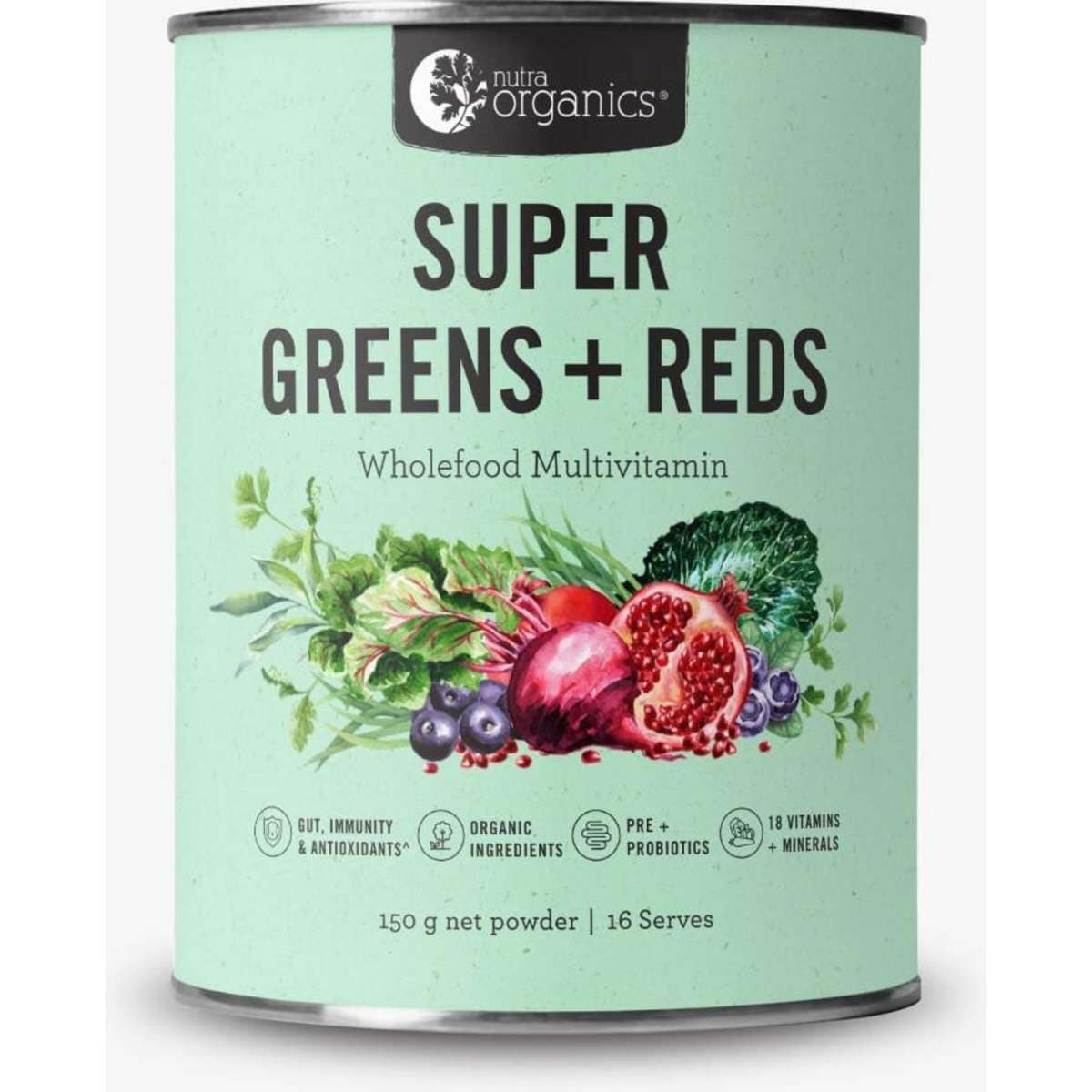 Nutra Organics Super Greens Reds 150g Woolworths