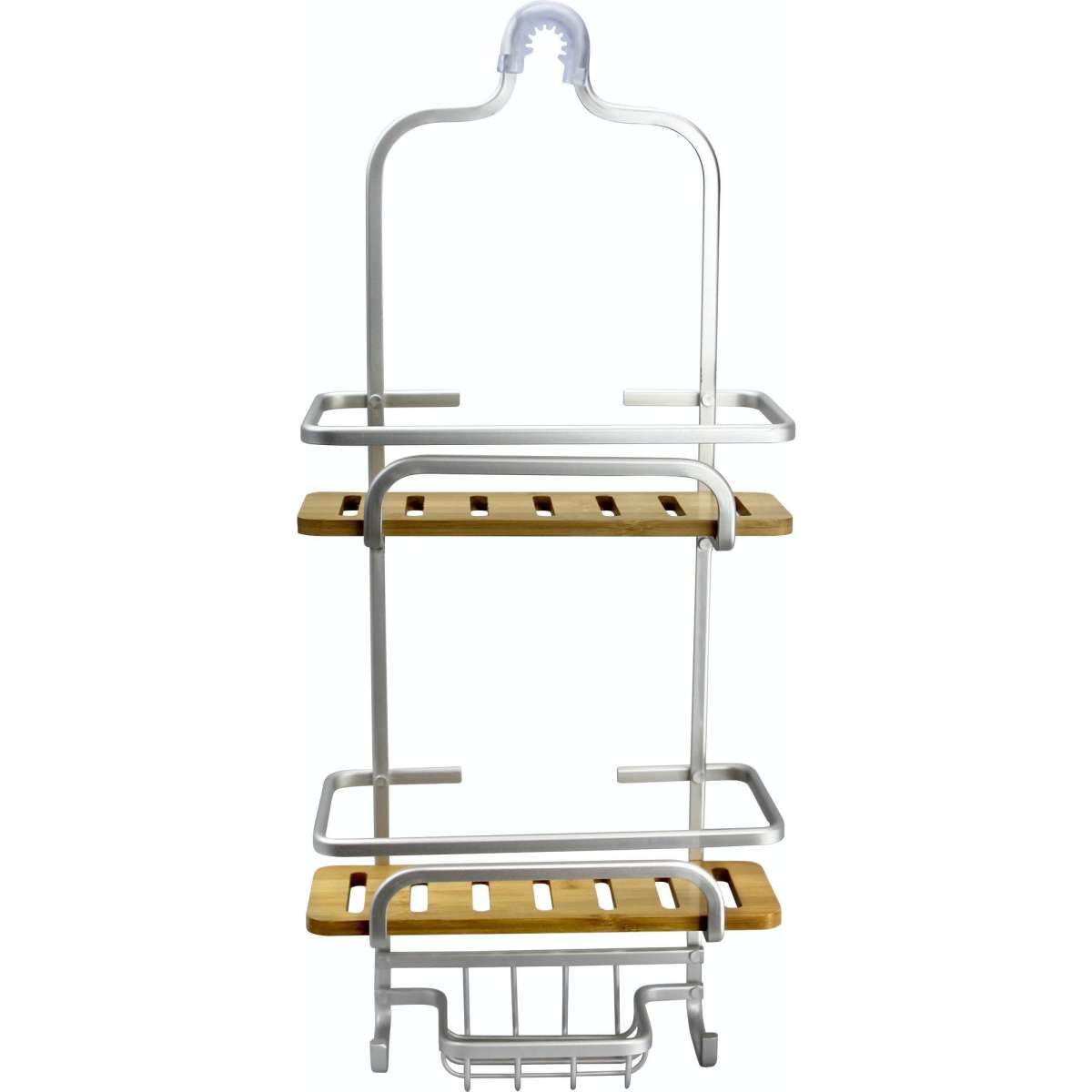 Butlers Cove Aluminium with Bamboo Shower Caddy Woolworths