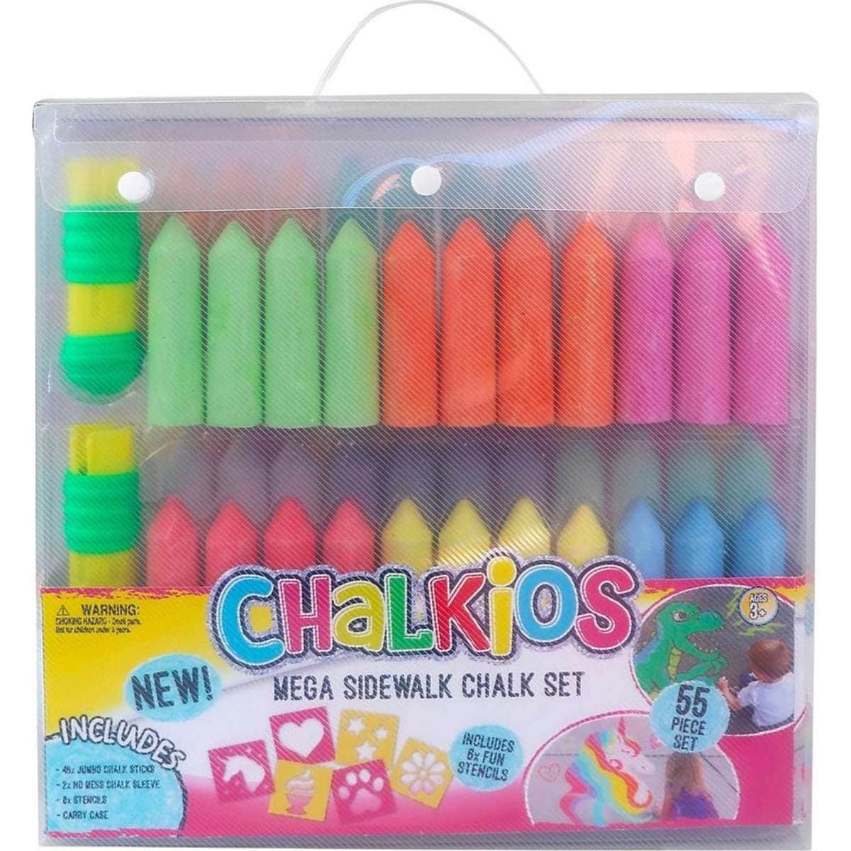 Chalkios Mega Sidewalk Chalk Set 55pc Woolworths