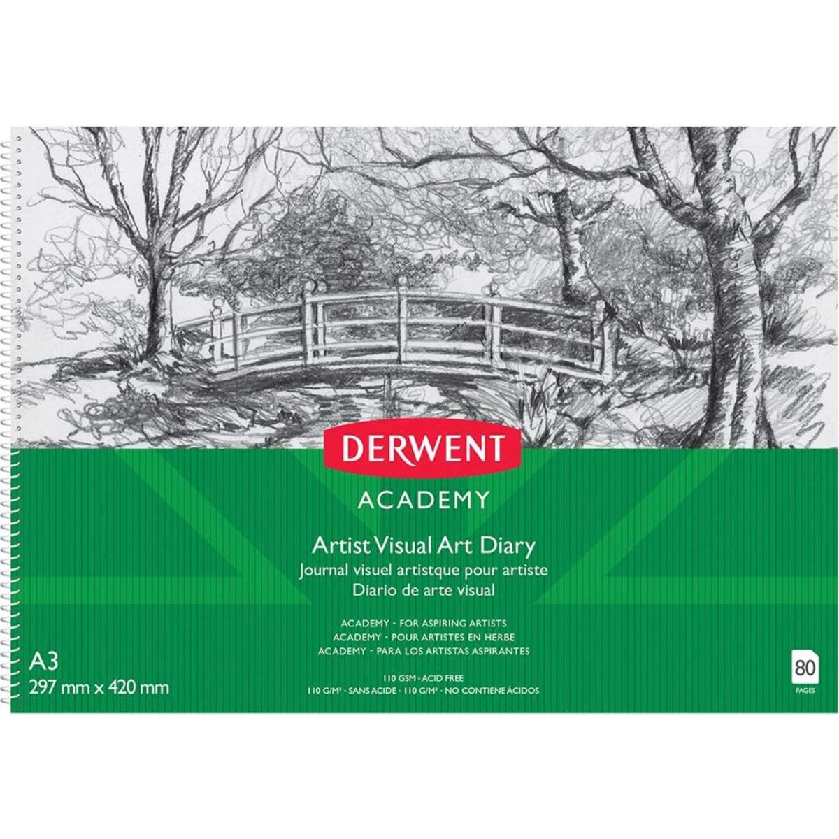 Derwent Academy A3 80PG Artist Visual Art Diary 5pk Woolworths
