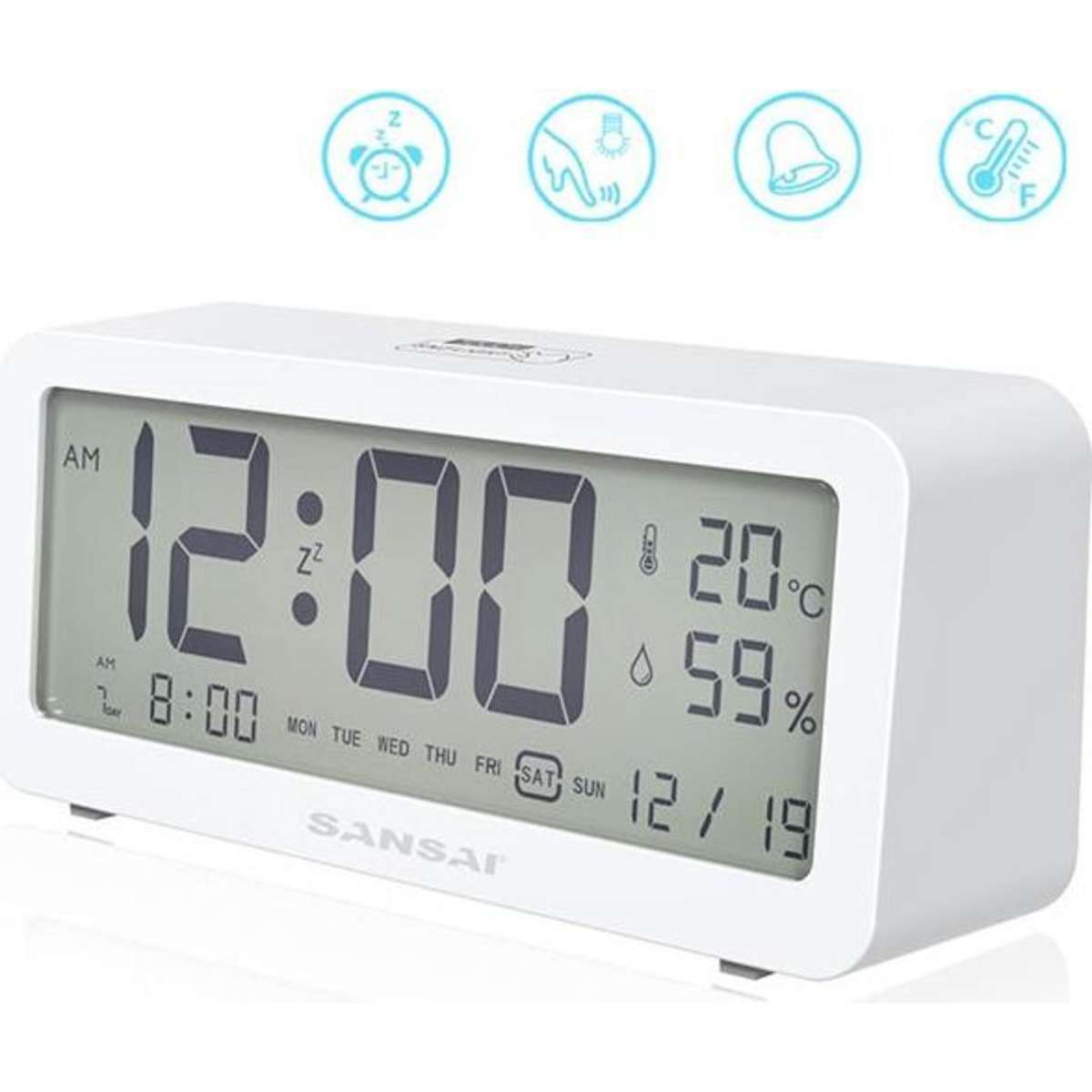 Sansai LED LCD Digital Alarm Clock 5.2" Display Woolworths
