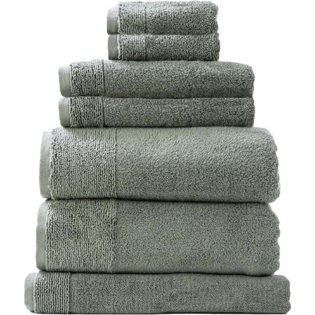 Renee Taylor Aireys 650GSM Zero Twist Towel Set Agave 7pc | Woolworths