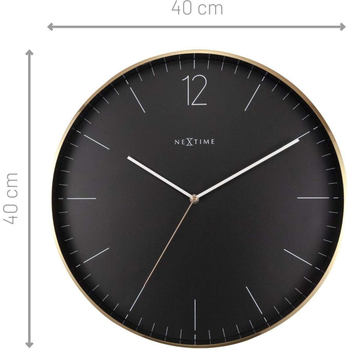 Nextime Very Essential Analogue Wall Clock Black/Gold 40cm Woolworths