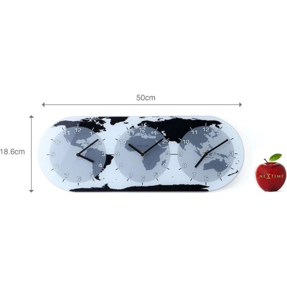 Nextime Mondial World Multiple Time Zone Wall Clock 50cm Woolworths