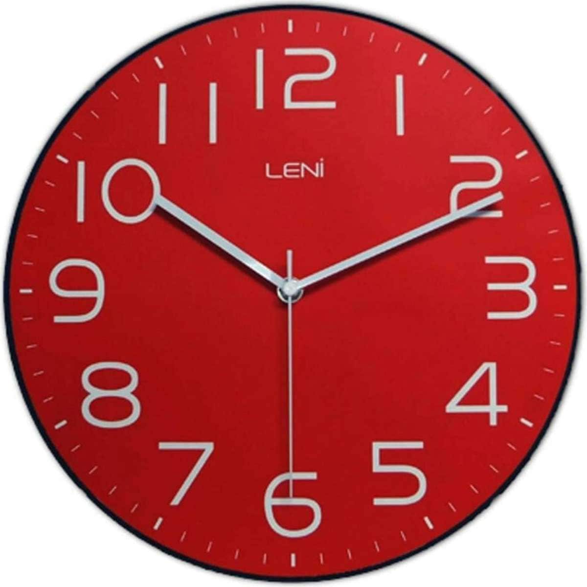 Leni Classic Analogue Wall Clock Red 30cm Woolworths