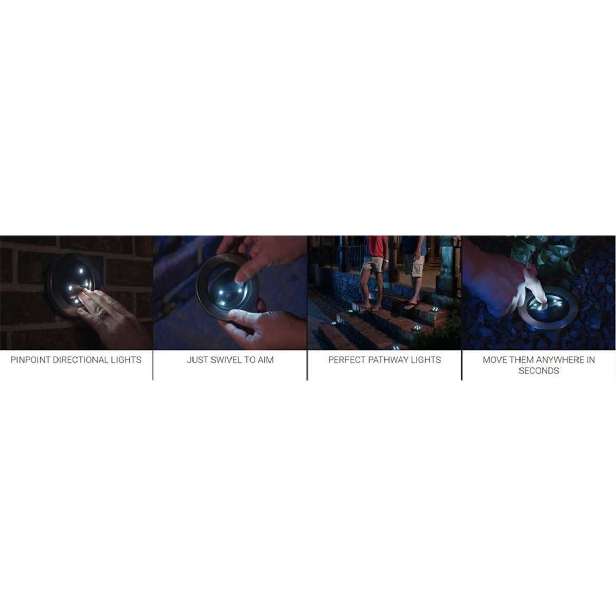 Bell+Howell Swivel Disk Solar/LED Lights 4pc Woolworths