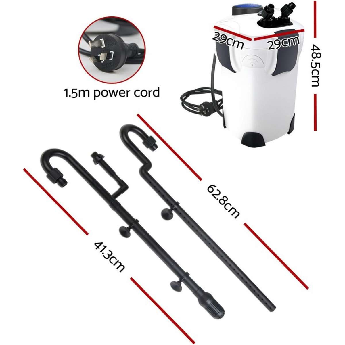 Giantz Aquarium Filter Fish Tank External Canister Water Pump 2400L/H