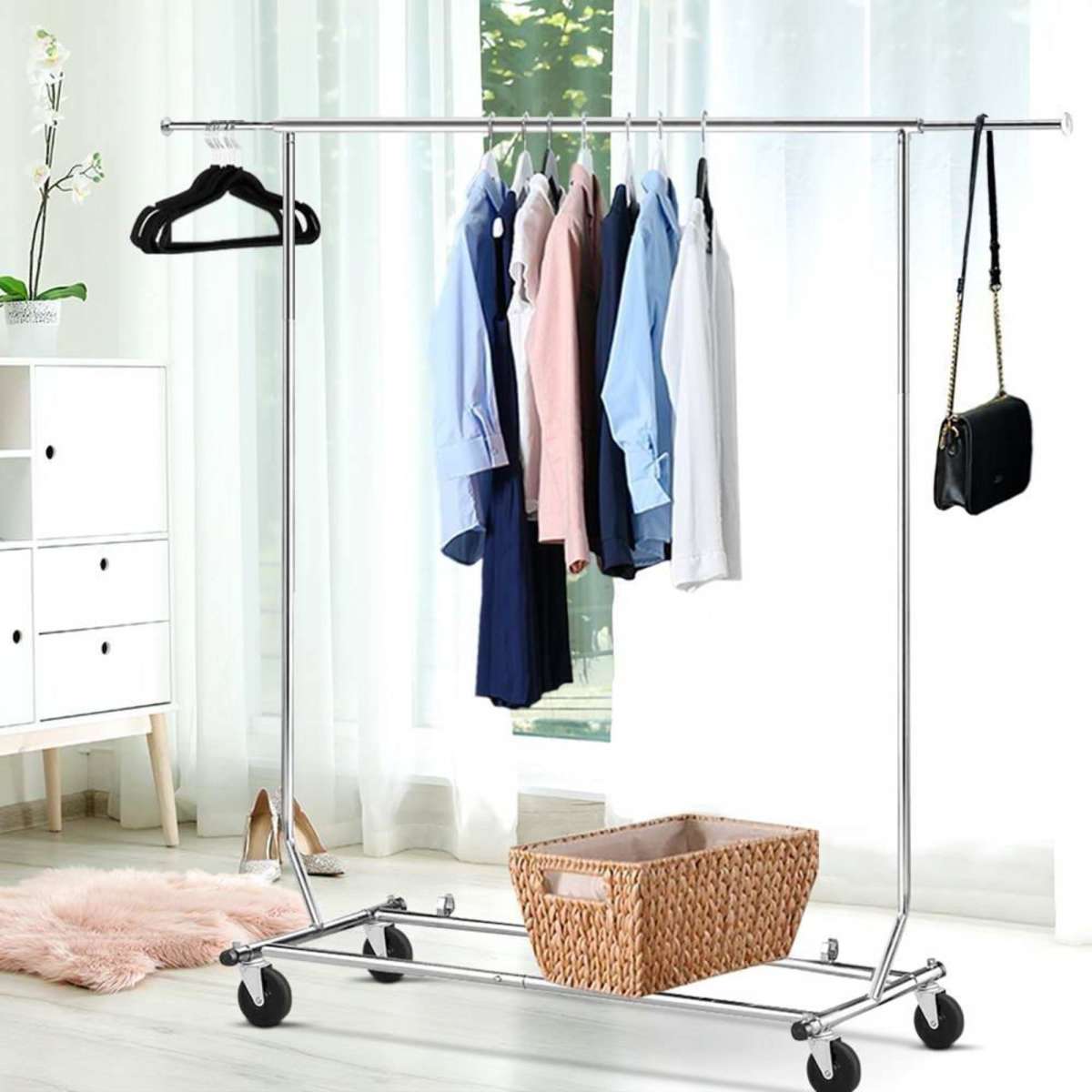 Artiss Clothes Rack Rail Coat Stand Adjustable Hanger | Woolworths