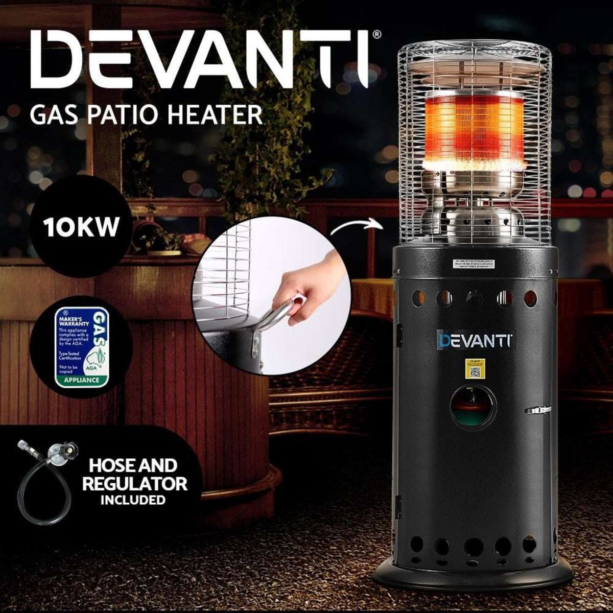 Devanti Outdoor Gas Patio Heater Propane Butane LPG Portable Heater