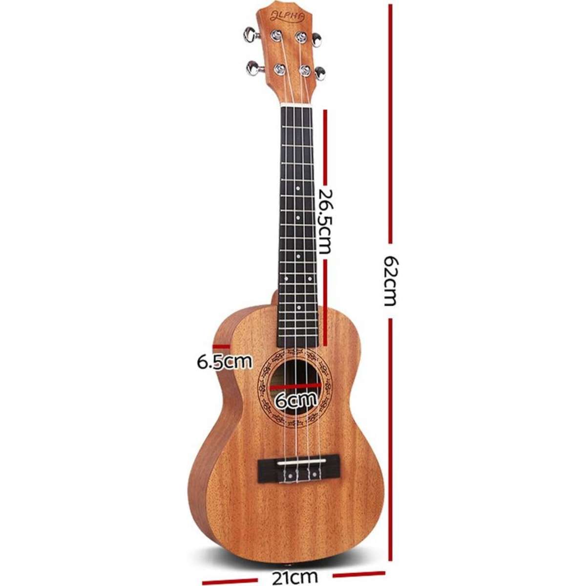 Alpha 23" Concert Ukulele Mahogany Ukeleles Uke Hawaii Guitar w/ Carry