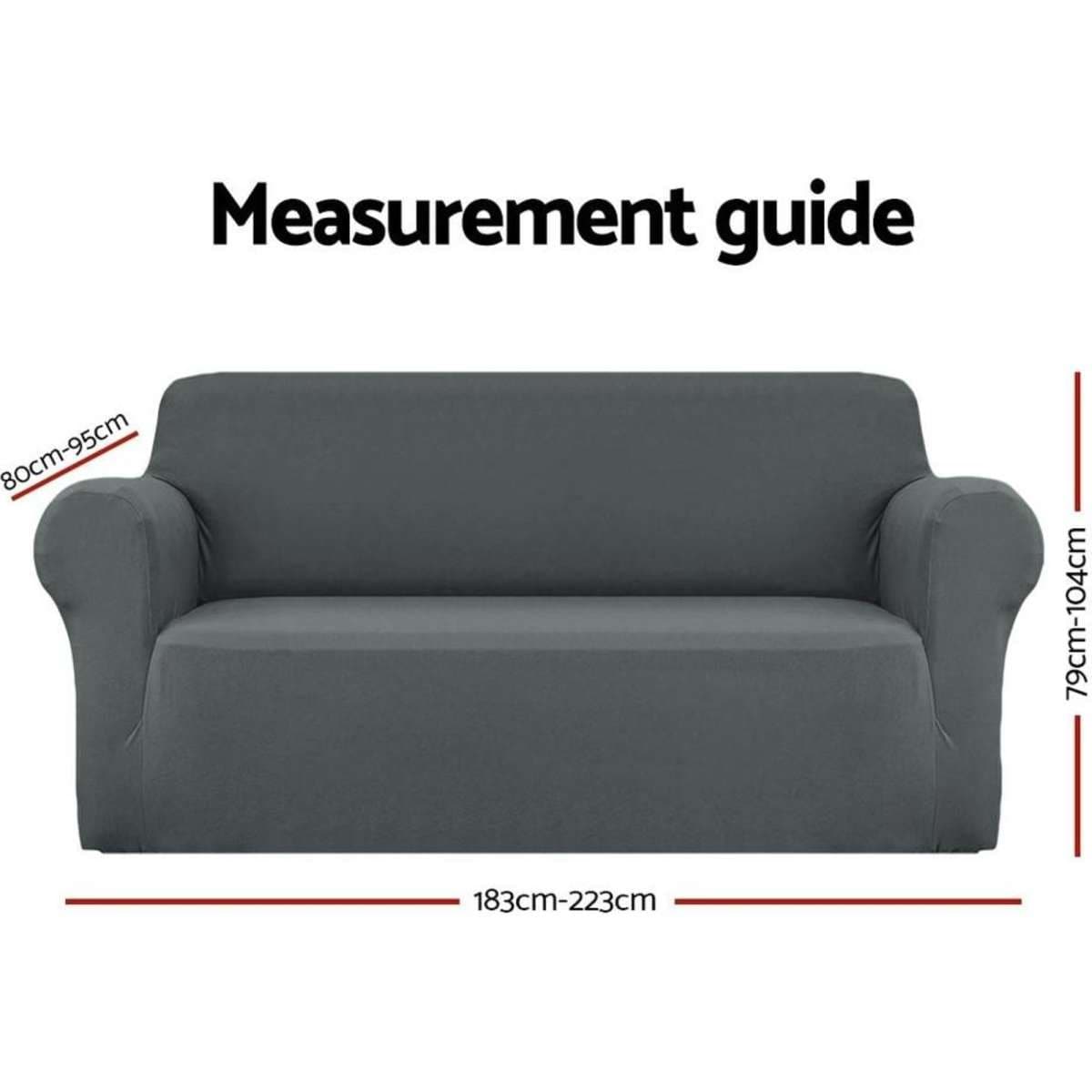 Artiss Sofa Cover Couch Covers 3 Seater Stretch Grey Woolworths