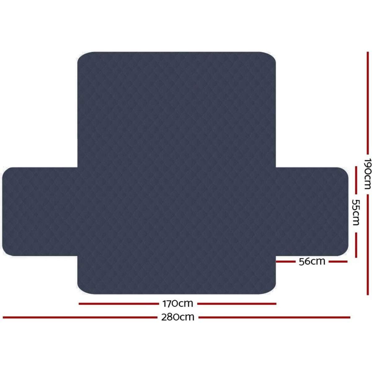 Artiss Sofa Cover Couch Covers 3 Seater Quilted Dark Grey Woolworths