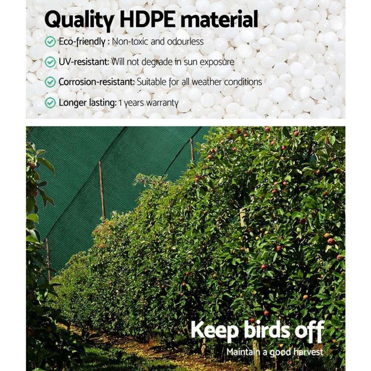 Instahut 195gsm Sun Shade Cloth 90 Shadecloth Sail Roll Mesh Outdoor 1