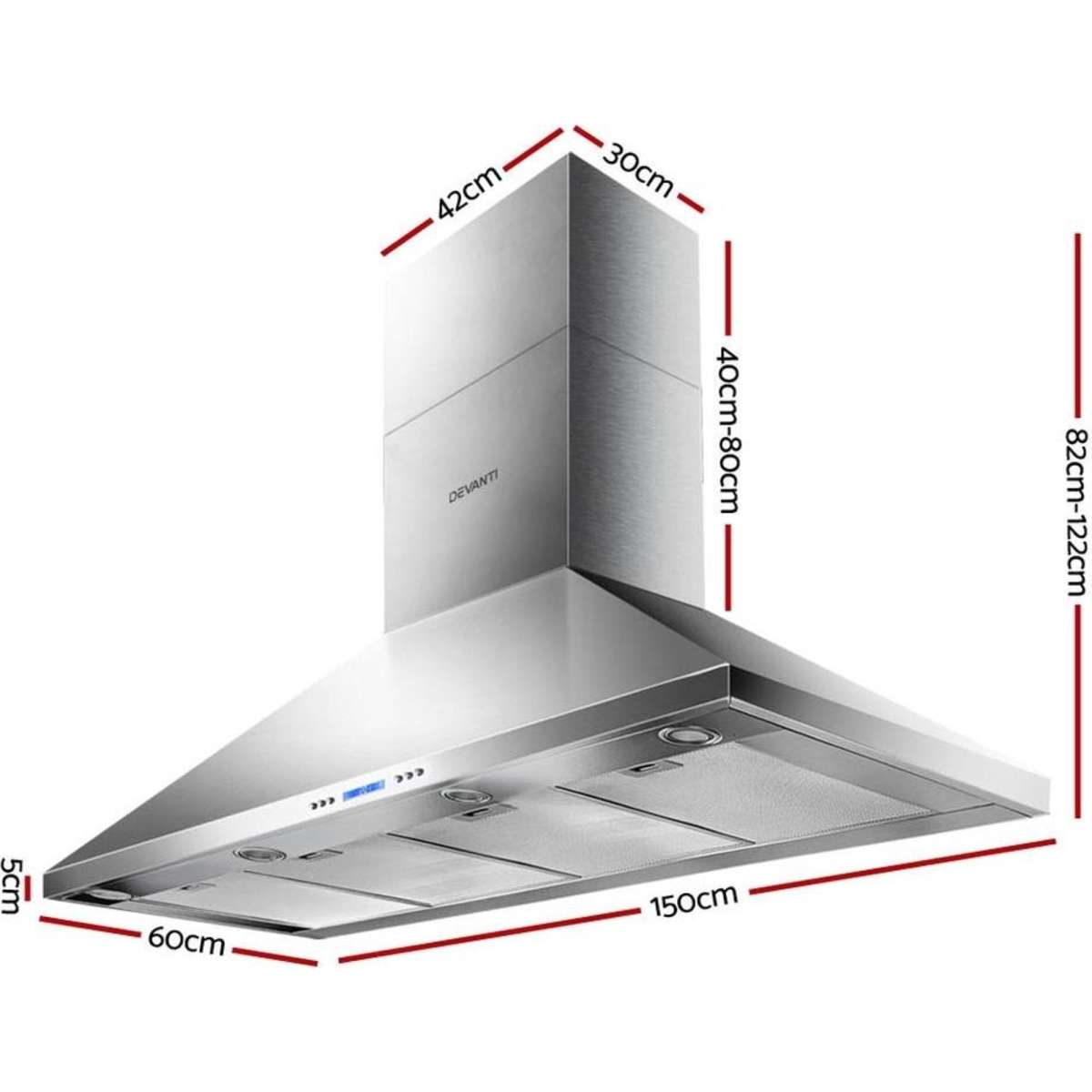 Devanti 1500mm Range Hood 150cm BBQ Commercial Rangehood Woolworths