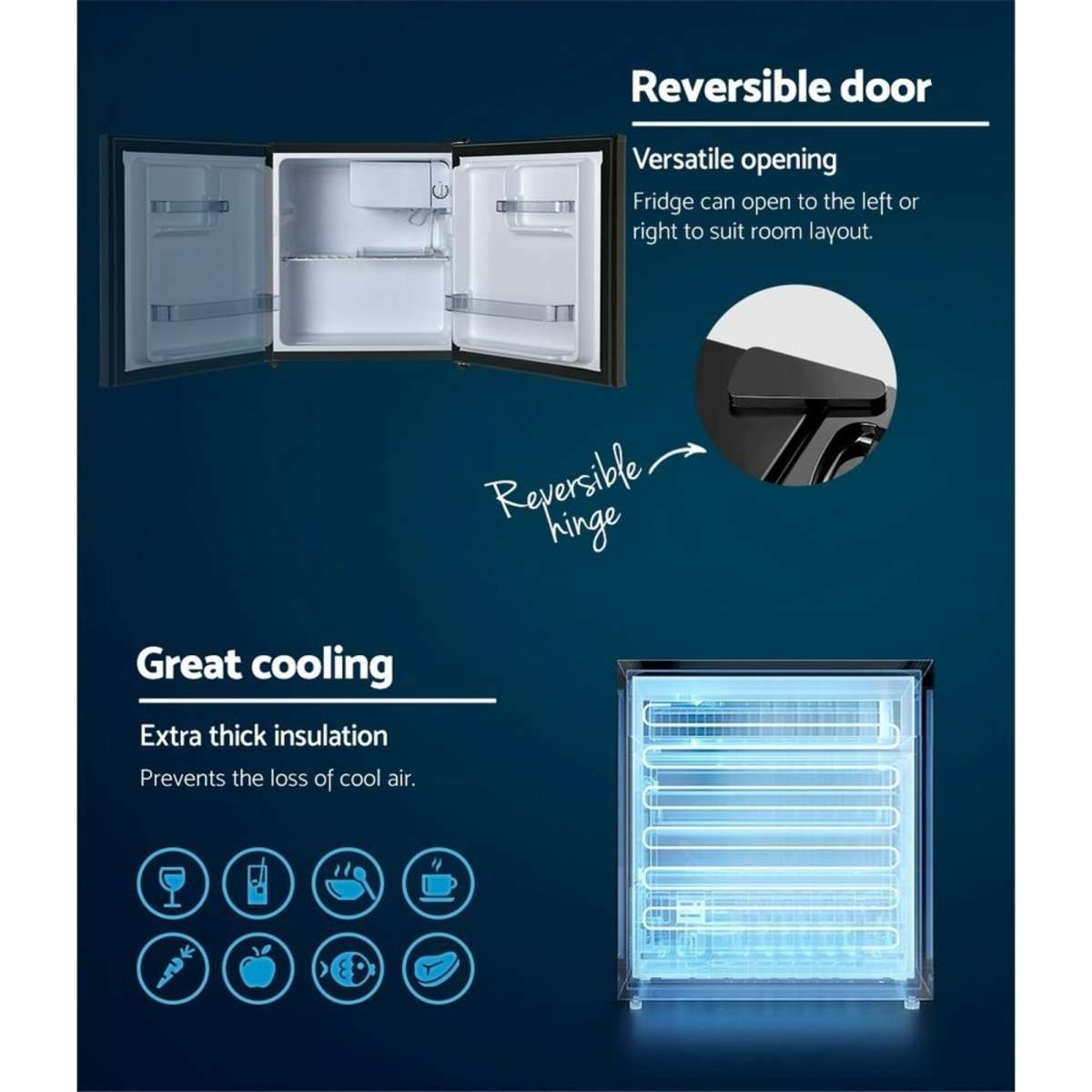 Devanti 48L Bar Fridge Black Woolworths