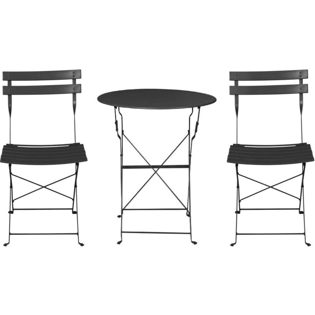 Gradeon 3pc Outdoor Bistro Set Steel Table And Chairs Patio Furniture 