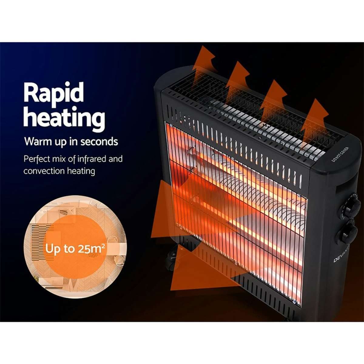 Devanti 2200W Infrared Heater Radiant Heaters Woolworths