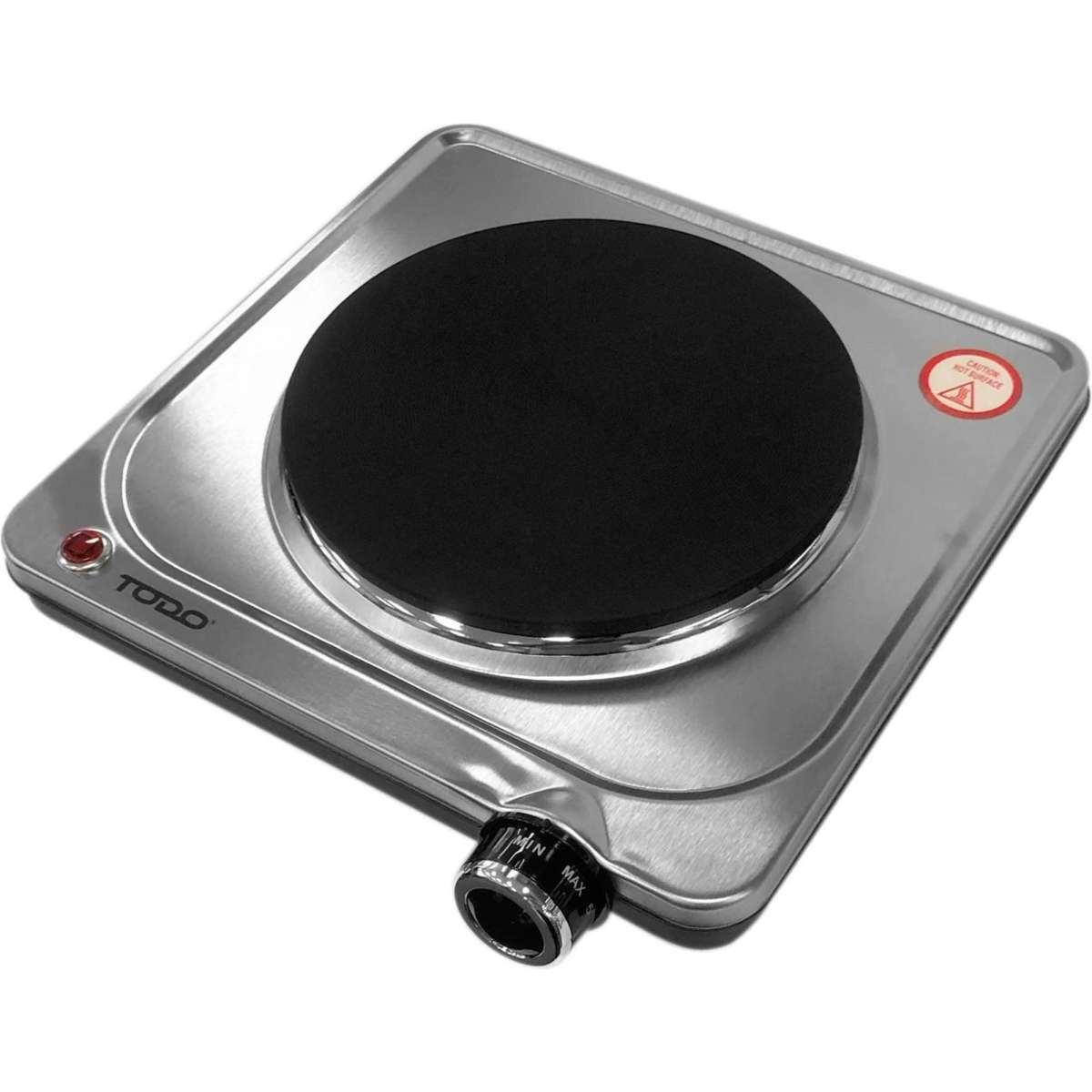 TODO 1500W Portable Hotplate Electric Cooktop Single Stainless Steel
