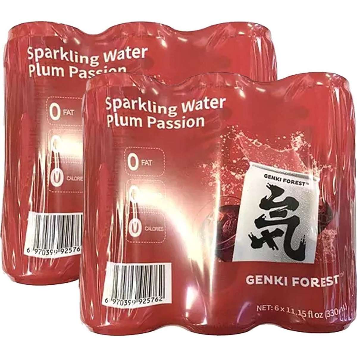 Genki Forest Sparkling Water Plum Passion Flavour 330ml*6pcs X 2Pack