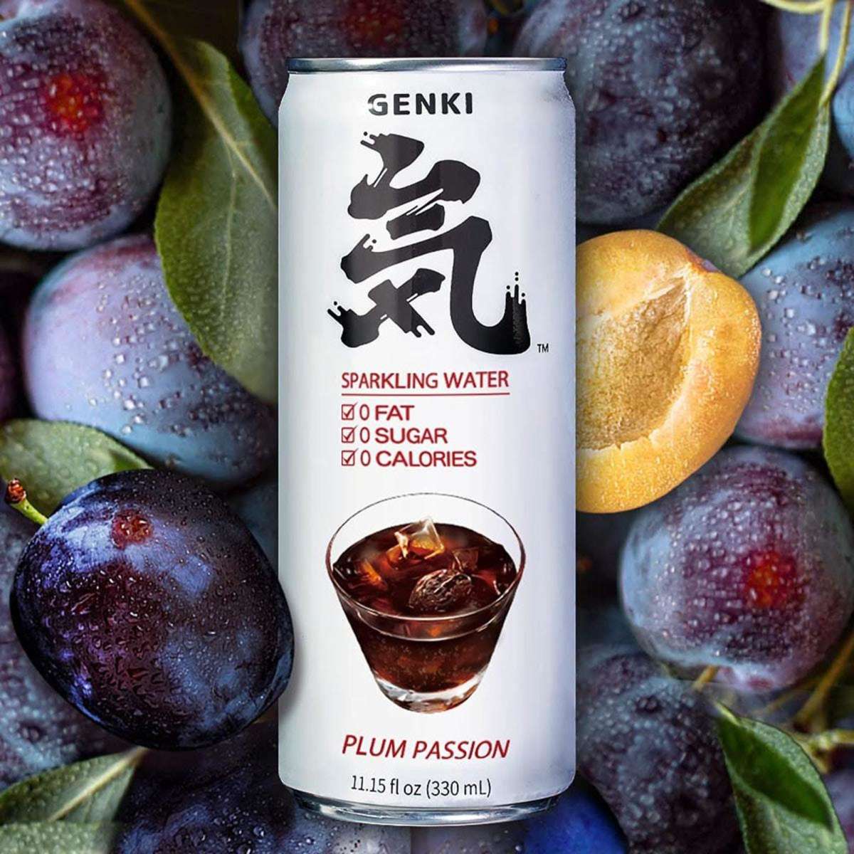Genki Forest Sparkling Water Plum Passion Flavour 330ml*6pcs X 2Pack