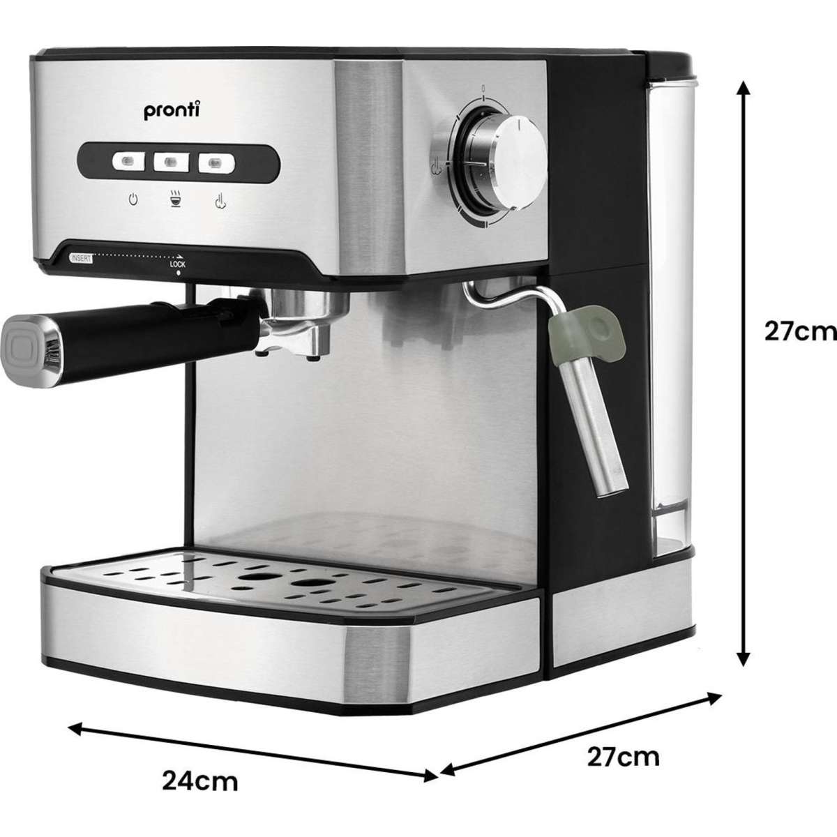 Pronti 1.6L Automatic Coffee Espresso Machine with Steam Frother