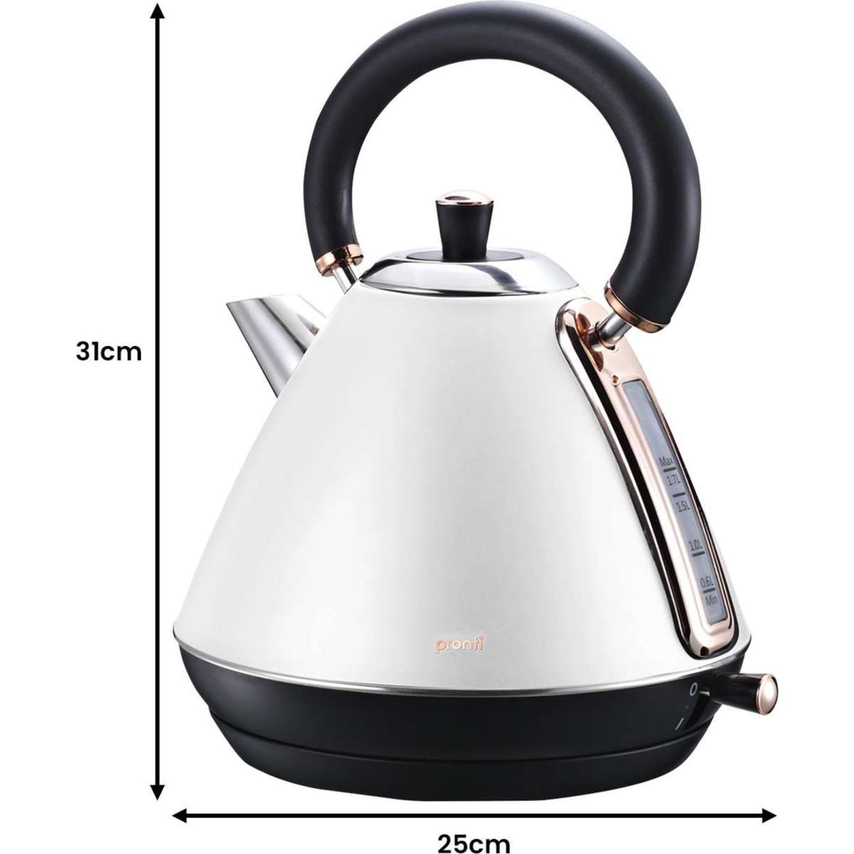 Pronti Rose Trim Collection Toaster & Kettle Bundle White Woolworths