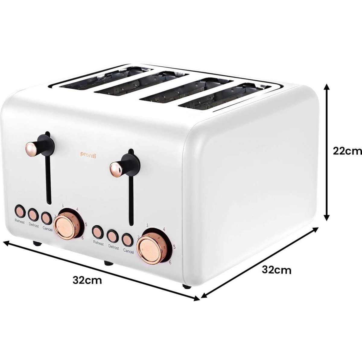 Pronti Rose Trim Collection Toaster & Kettle Bundle White Woolworths