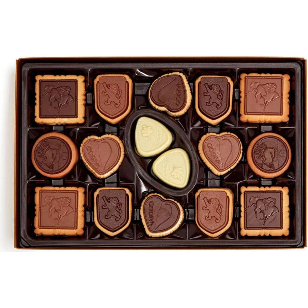 Godiva Premium Assorted Milk & Dark Chocolate Biscuits Box, 32 Pieces