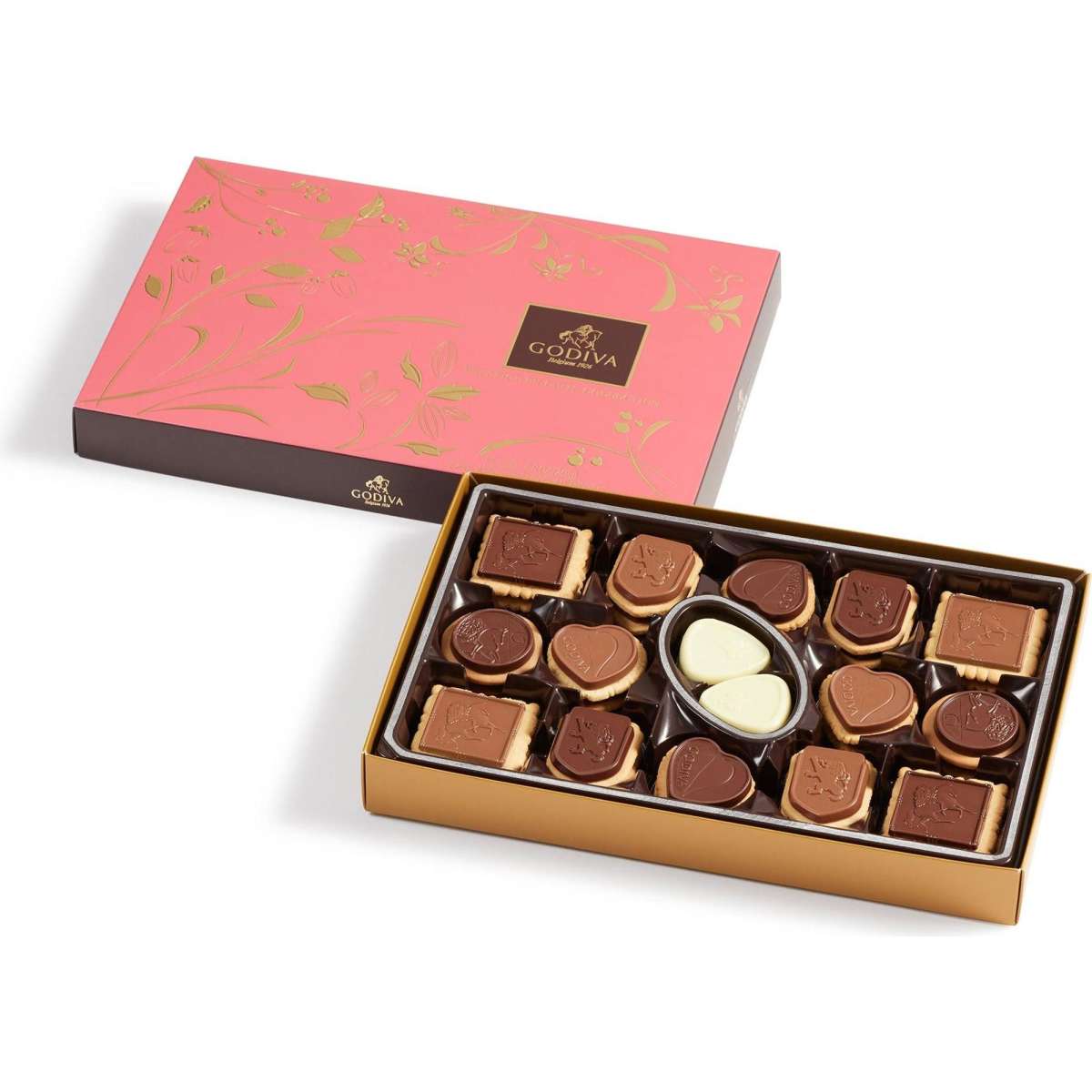 Godiva Premium Assorted Milk & Dark Chocolate Biscuits Box, 32 Pieces