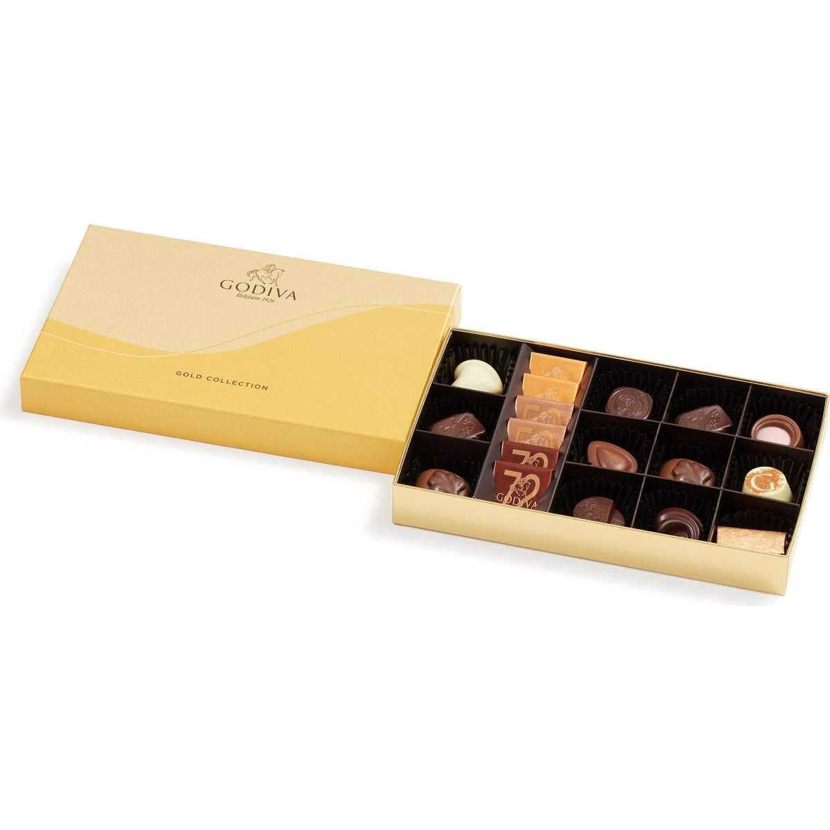 GODIVA Premium Gold Collection Chocolate Gift Box, 18 Pieces 174g