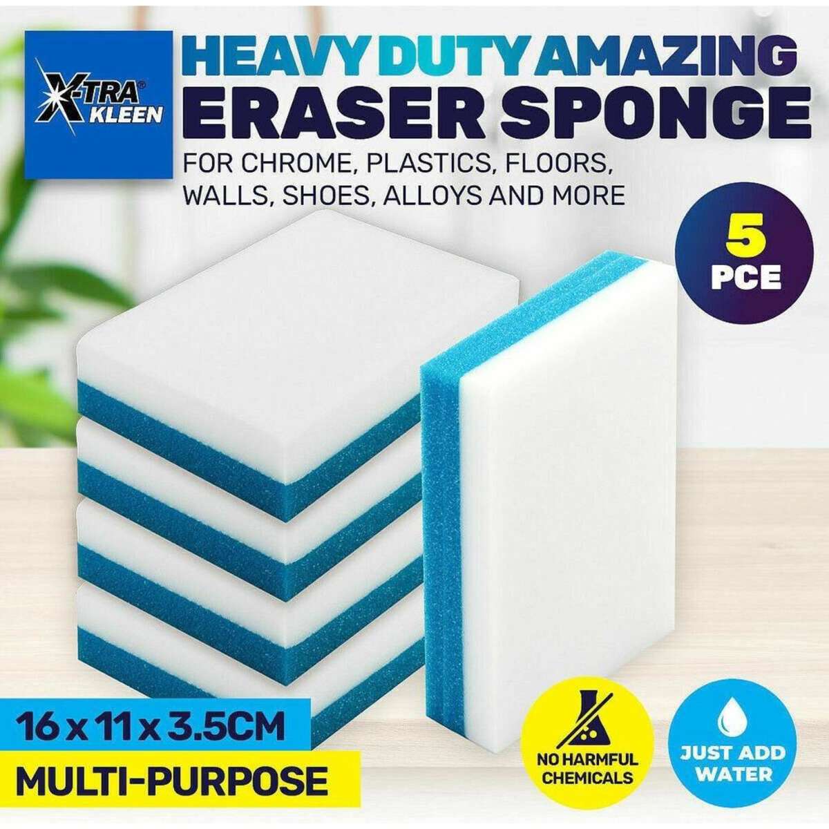 Xtra Kleen (5 Pack) Magic Eraser Sponge Multi Purpose Cleaning Power 16