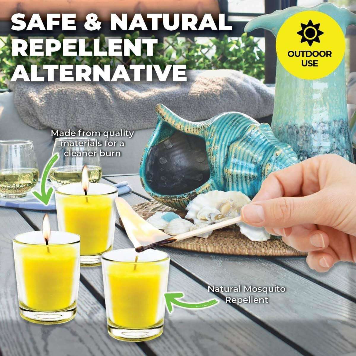 Garden Greens 10PCE Citronella Scented Tealight Candles In Glass