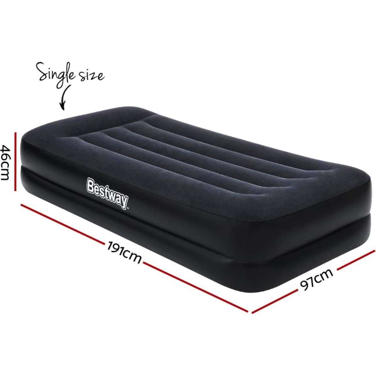 Bestway Air Mattress Single Inflatable Bed 46cm Airbed Black Woolworths