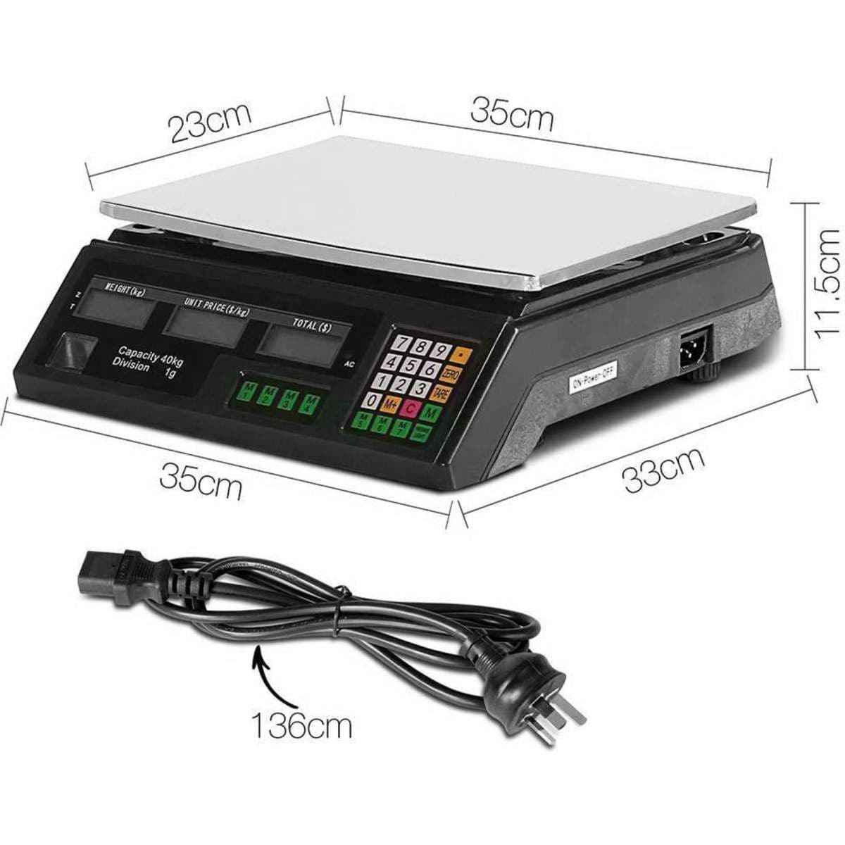 Emajin Scales Digital Accurate 40KG Weighing Kitchen Scales Platform Scales LCD Black Woolworths