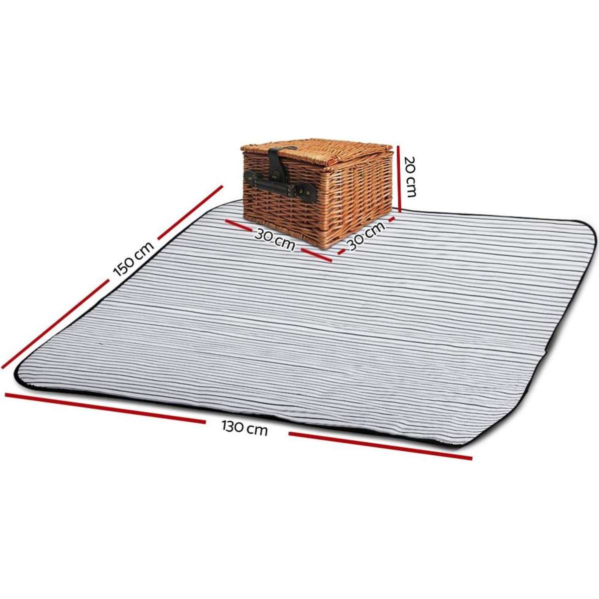 AlfrescoÂ 2 Person Picnic Basket Set Vintage Outdoor Baskets Insulated