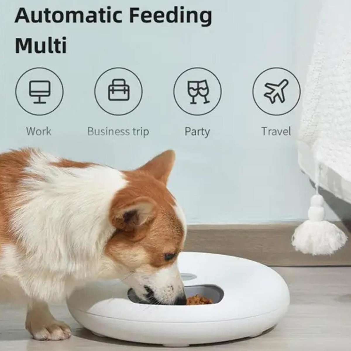 TODO Automatic Pet Feeder 180ml x6 Meal Digital Lcd Dog Cat Food Bowl