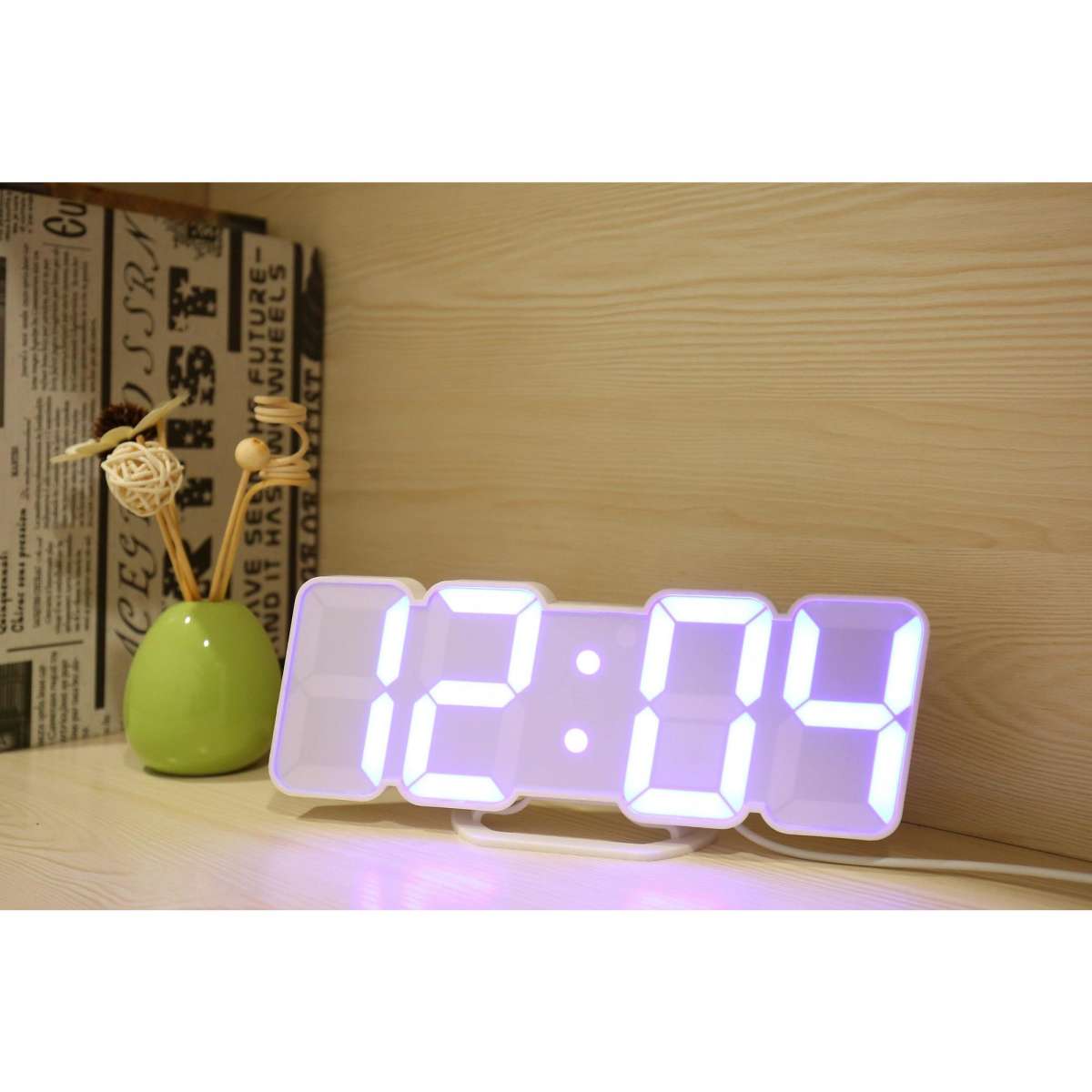 TODO LED Digital Alarm Clock 115 Colour Display USB Power Countdown