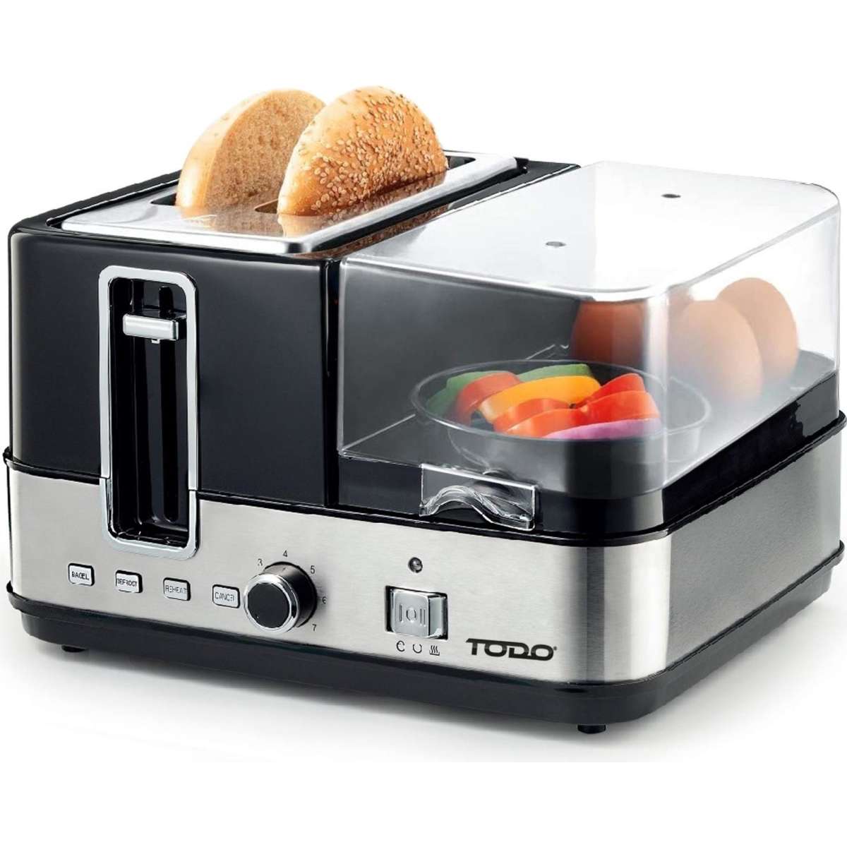 TODO 1400W Breakfast Master Toaster Egg Cooker Poacher Bacon Fryer