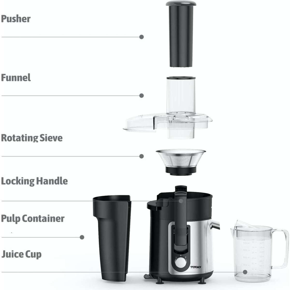TODO 800W Stainless Steel Juicer Healthy Electric Juice Extractor 1L Jug Woolworths