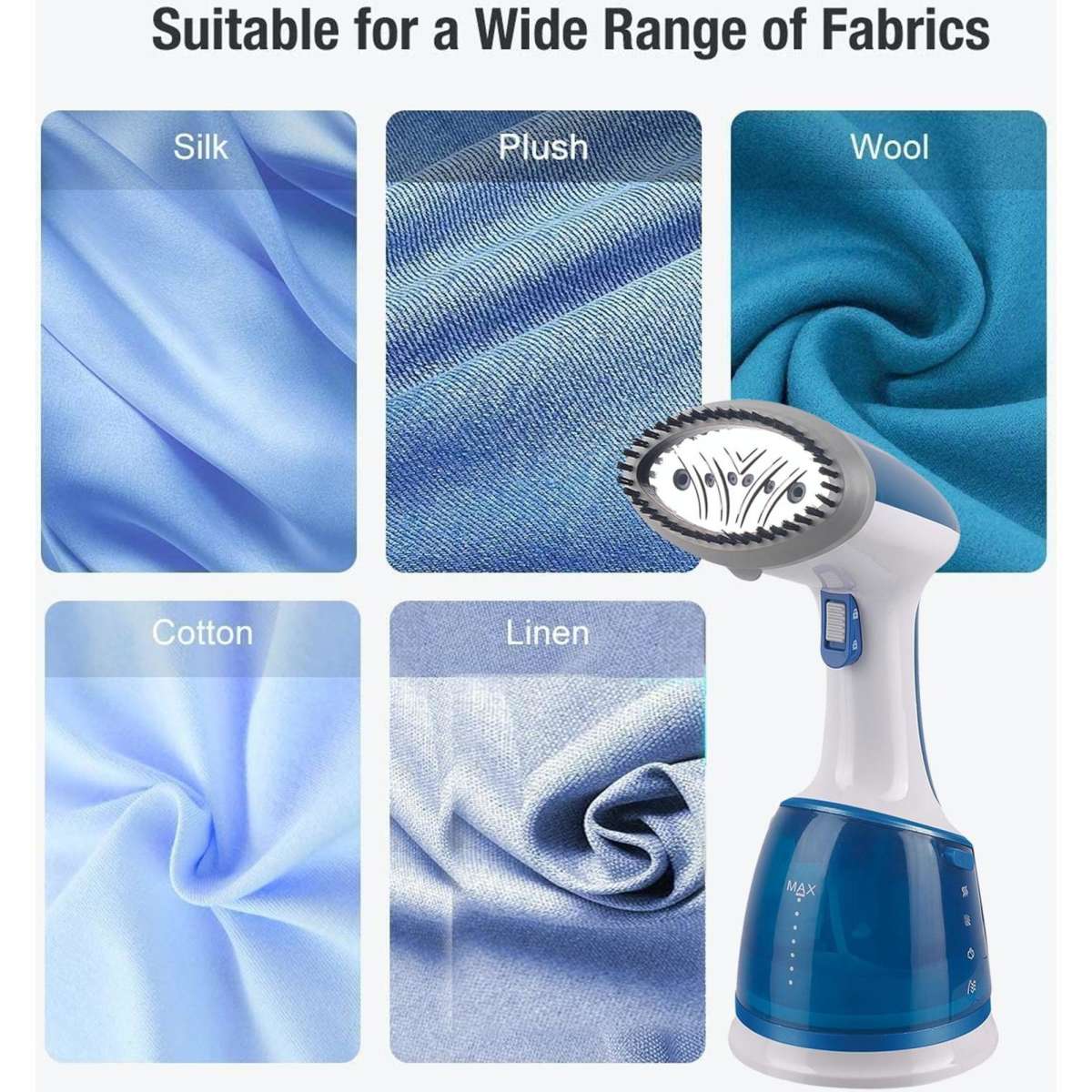 TODO 1700W Power Garment Steamer Handheld Steam Brush Iron Blue