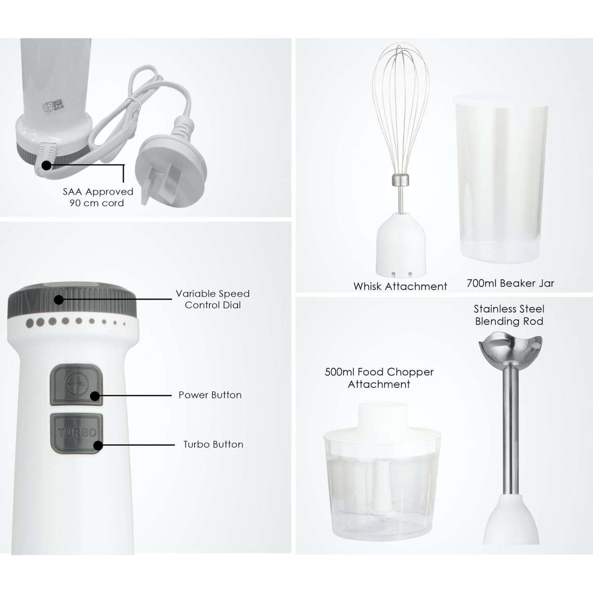 TODO Stick Mixer Set Food Chopper Electric Blender Whisk Handheld