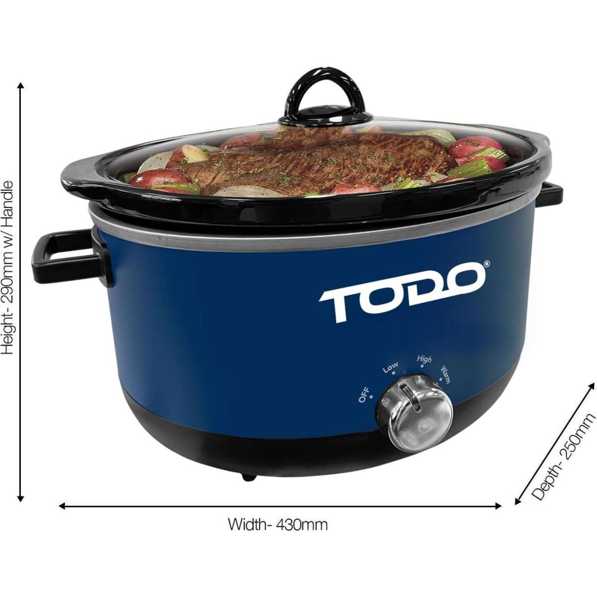 TODO 3.5L Stainless Steel Slow Cooker Removable Ceramic Bowl Woolworths